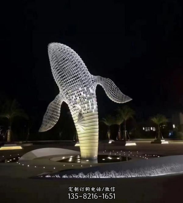 不銹鋼海豚小型景觀動物雕塑（3）