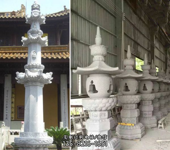 石雕舍利塔花崗巖石雕經幢雕塑（4）