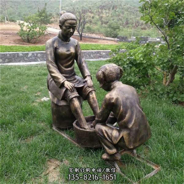 公園草坪玻璃鋼玻仿銅人物雕塑擺件 （2）