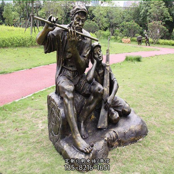 公園草坪玻璃鋼玻仿銅人物雕塑擺件 （4）