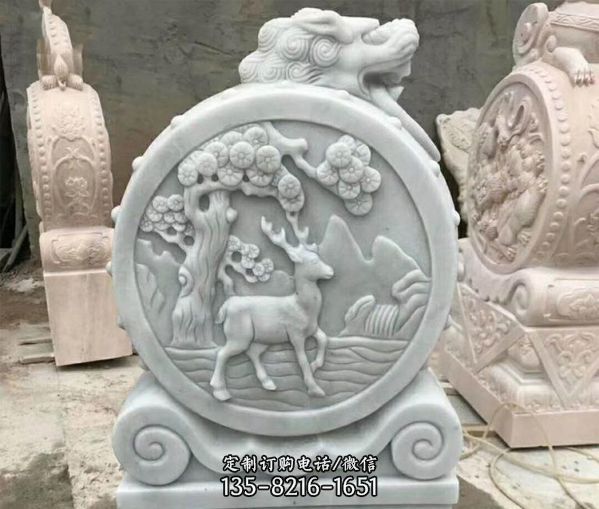 庭院別墅石雕抱鼓石大門口雕塑（3）