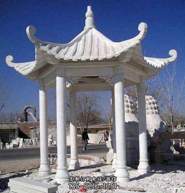 定制石雕涼亭、長廊、廊架  公園觀賞乘涼景觀雕塑（1）