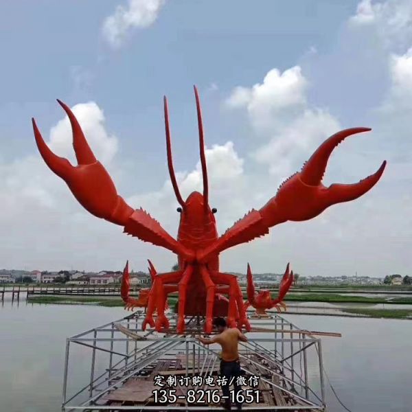 景區(qū)海洋公園大型玻璃鋼仿真澳洲龍蝦雕塑（3）