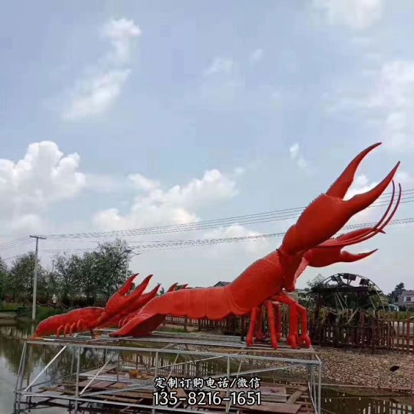 景區(qū)海洋公園大型玻璃鋼仿真澳洲龍蝦雕塑（4）
