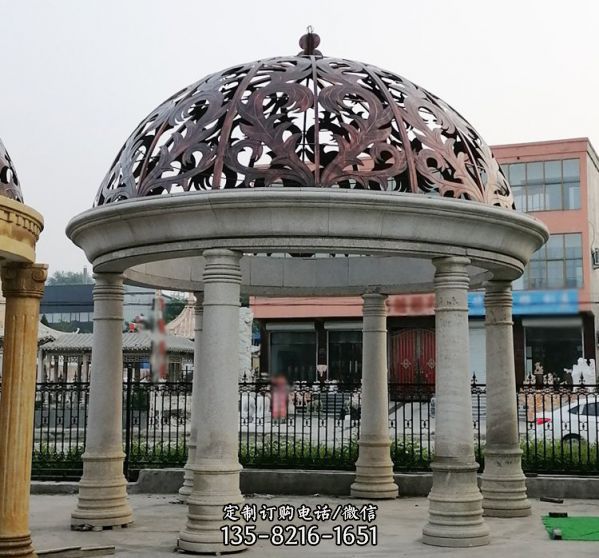 戶外小區歐式大理石石涼亭雕塑（3）