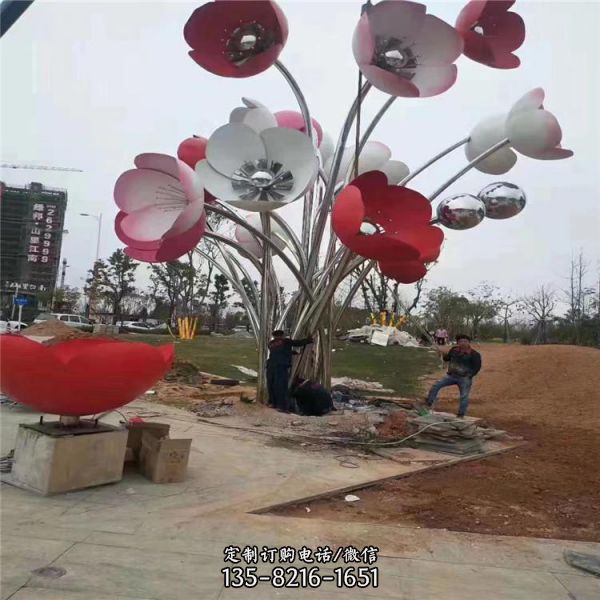 戶外廣場大型景觀不銹鋼抽象景觀雕塑（2）