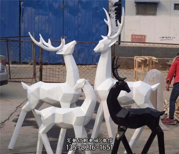 玻璃鋼抽象幾何梅花鹿雕塑（2）