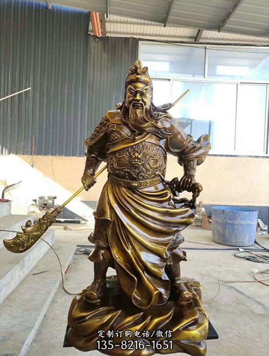 寺廟招財武財神銅關公雕塑擺件（3）