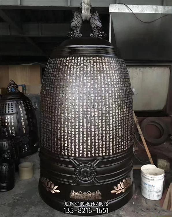 寺廟玻璃鋼銅鑄大型銅鐘雕塑（3）