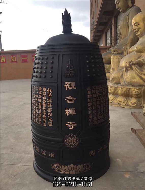 寺廟玻璃鋼銅鑄大型銅鐘雕塑（8）