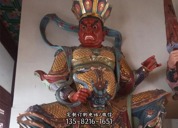 寺廟供奉玻璃鋼彩繪四大天王雕塑（5）