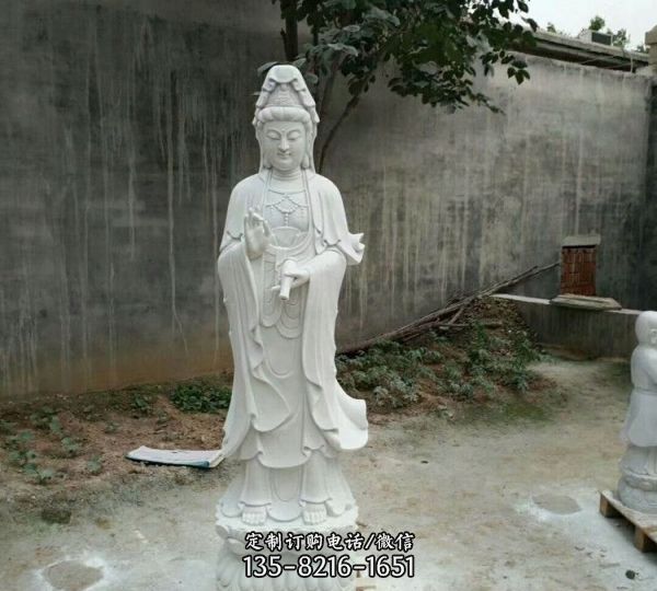 景區大型漢白玉石雕佛像觀音雕塑（2）