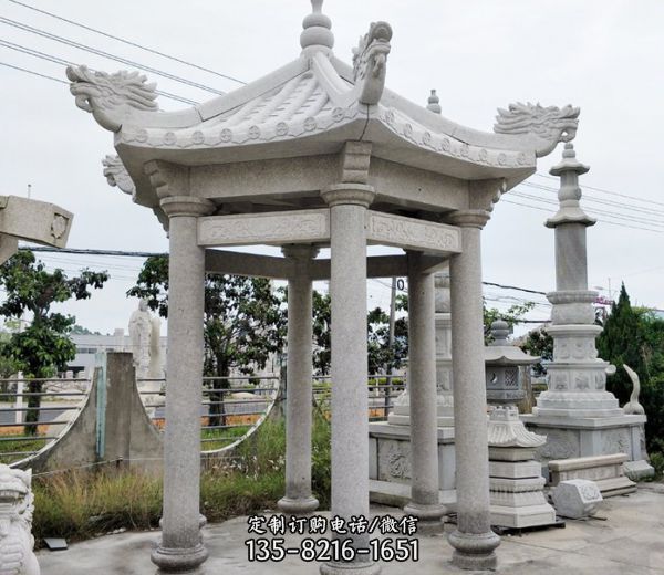 庭院石雕六角涼亭雕塑（5）