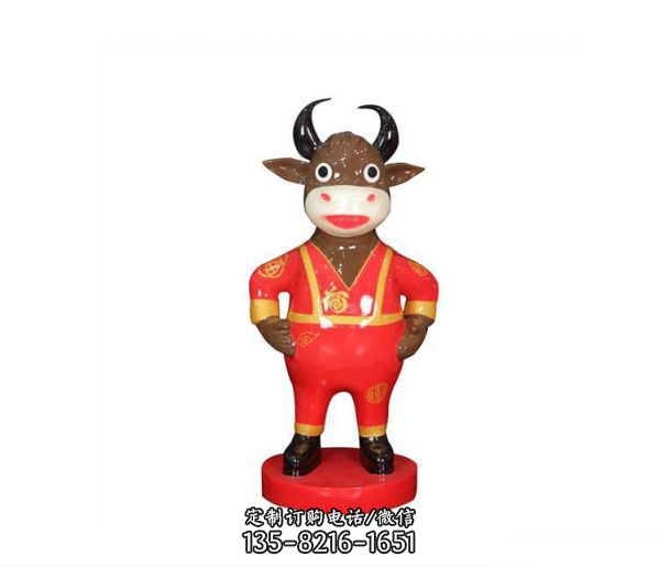 新年生肖卡通牛雕塑節日喜慶美陳擺件（1）