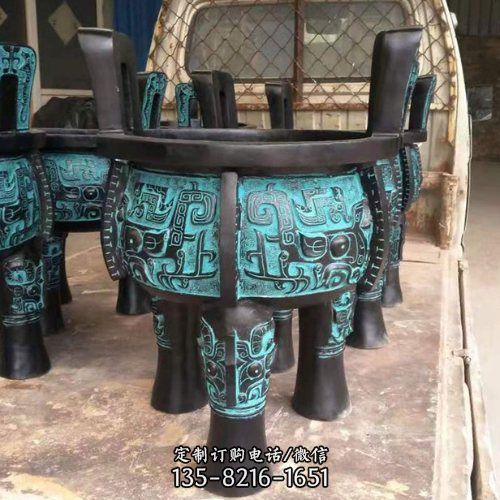 寺廟庭院仿古做舊青銅器鼎雕塑（1）
