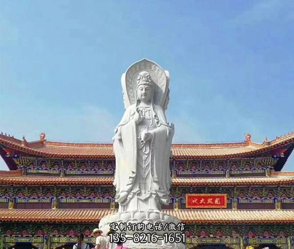 送子觀音雕像、石頭四面觀音佛像雕塑、大理石送子觀音雕塑（1）