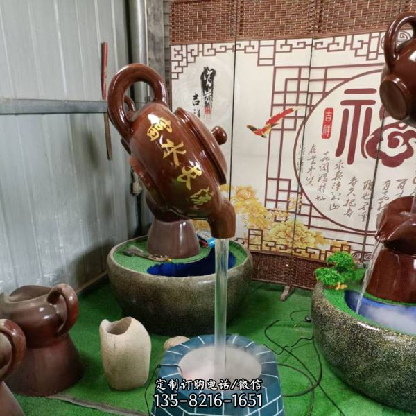 園林景觀玻璃鋼懸空茶壺天壺雕塑模型（2）