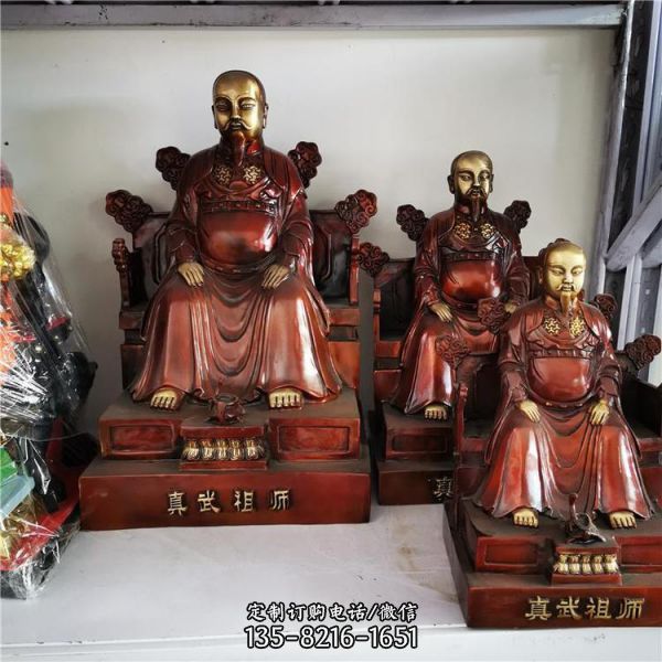 道教供奉純銅真武祖師像雕塑（2）