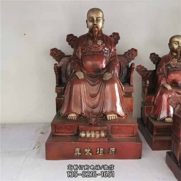道教供奉純銅真武祖師像雕塑（6）