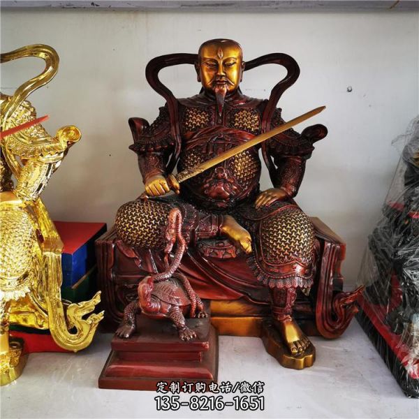 道教供奉純銅真武祖師像雕塑（3）