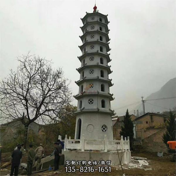 花崗巖石雕戶外大型景觀石雕佛塔雕塑（1）