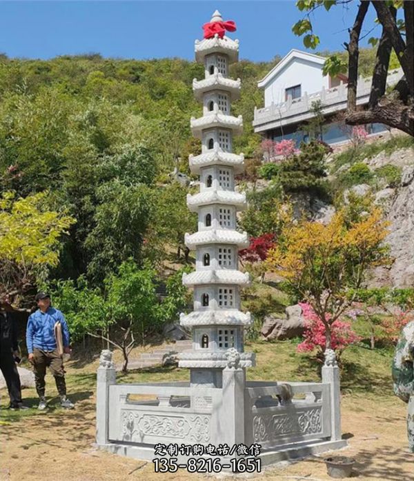 花崗巖石雕戶外大型景觀石雕佛塔雕塑（4）