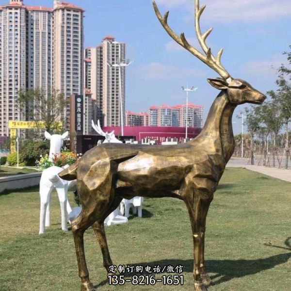 園林草坪裝飾抽象彩繪玻璃鋼動物雕塑擺件（2）