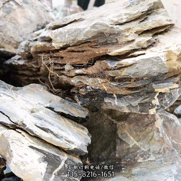 石英石自然石假山石庭院別墅景觀石雕（5）