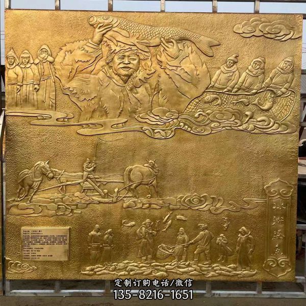 玻璃鋼文化墻浮雕鑄銅校園壁畫擺件（2）