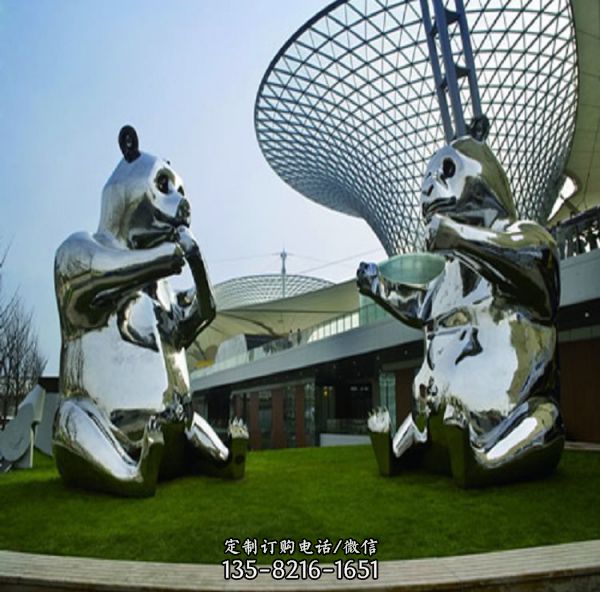 公園不銹鋼鏡面抽象動物景觀裝飾雕塑（3）
