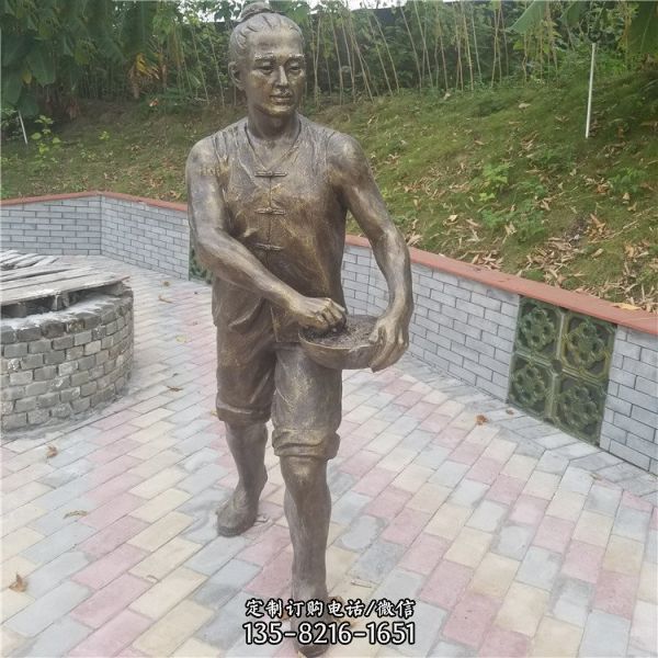 玻璃鋼民俗文化銅雕情景主題人物雕塑（3）