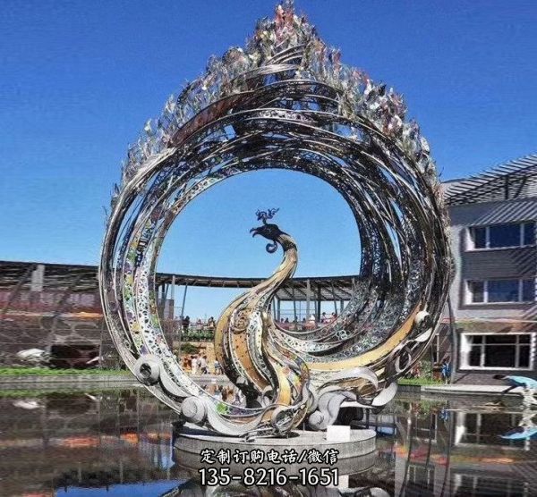 戶外創(chuàng)意不銹鋼抽象鏡面景觀雕塑（1）