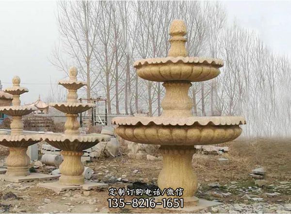 街道大型石雕晚霞紅風水球噴泉雕塑（2）