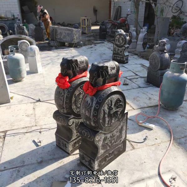 石雕青石浮雕抱鼓石雕塑（1）