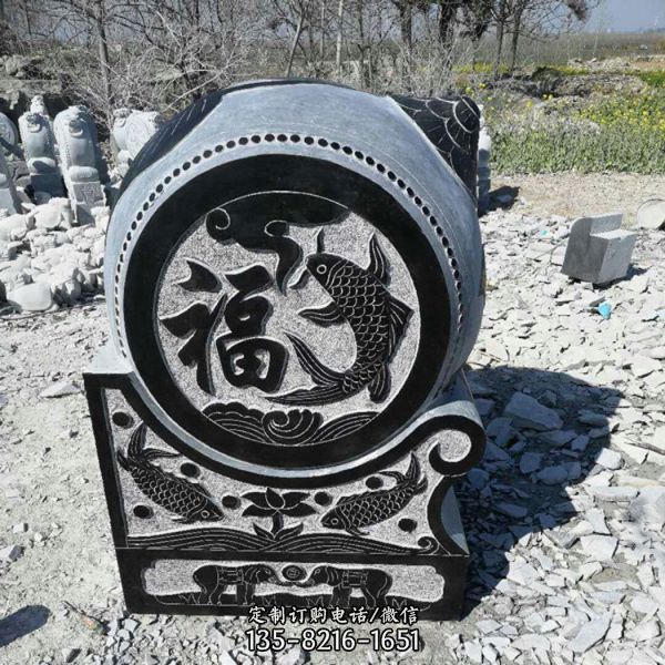 石雕青石浮雕抱鼓石雕塑（5）