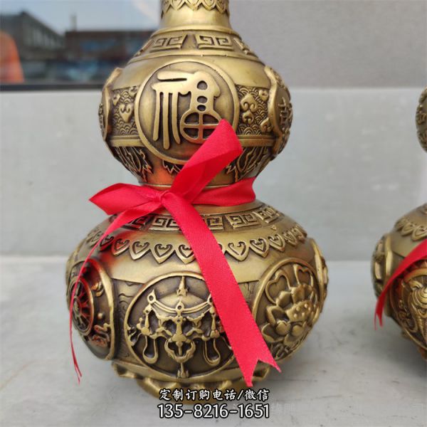 鎮宅納福玻璃鋼銅雕浮雕葫蘆雕塑（3）
