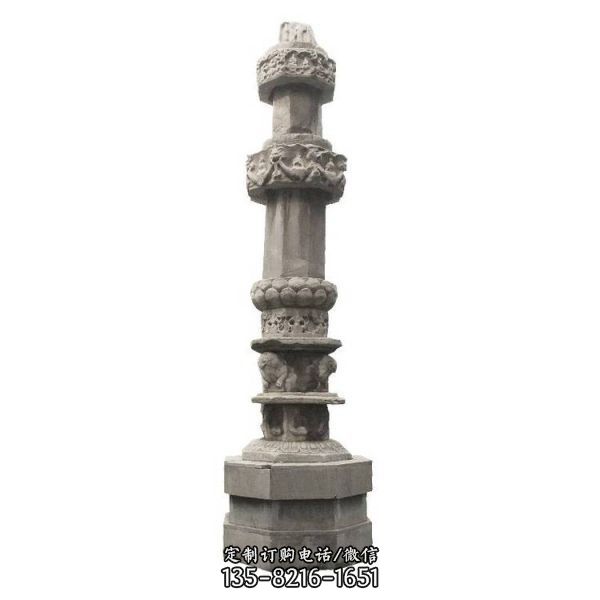 大理石石雕寺廟經(jīng)幢擺件