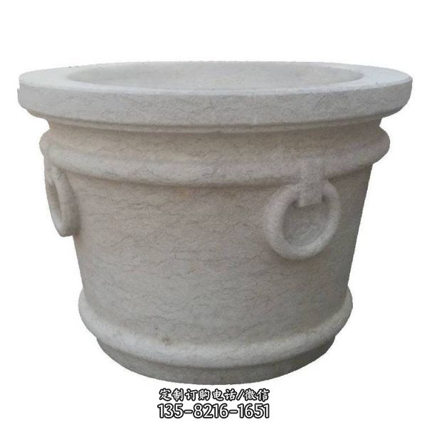 別墅裝飾擺放仿古仿砂巖花缽魚缸擺件（1）