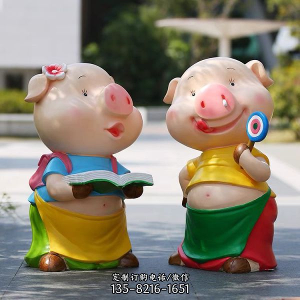 游樂園草坪擺放玻璃鋼卡通動物雕像（1）