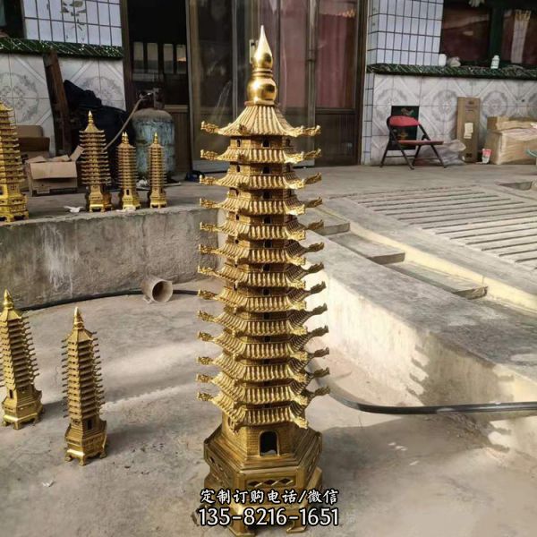 寺廟景觀擺件銅雕佛塔雕塑（4）