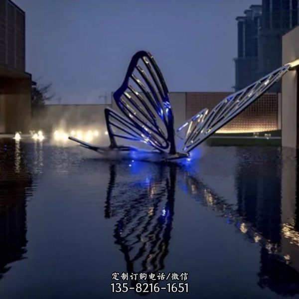 售樓部裝飾造型擺件定制廣場景觀不銹鋼蝴蝶雕塑（1）
