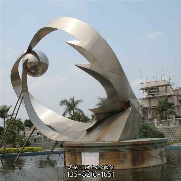 不銹鋼廣場地標創意造型園林景觀雕塑（4）