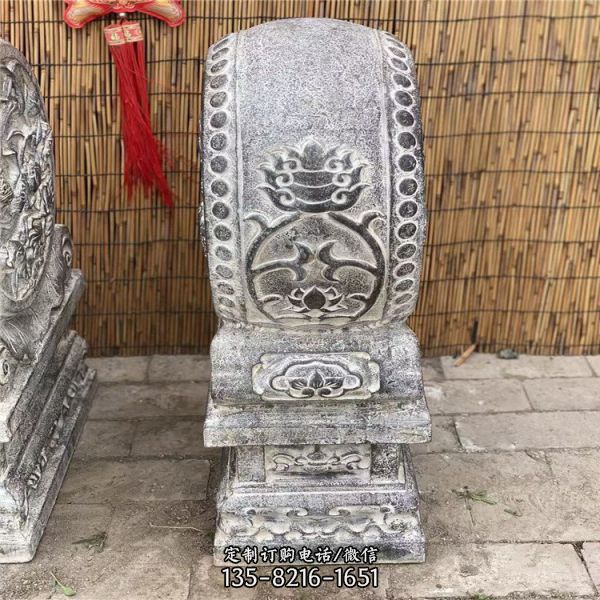  石雕門墩 青石圓鼓抱鼓石雕塑（3）