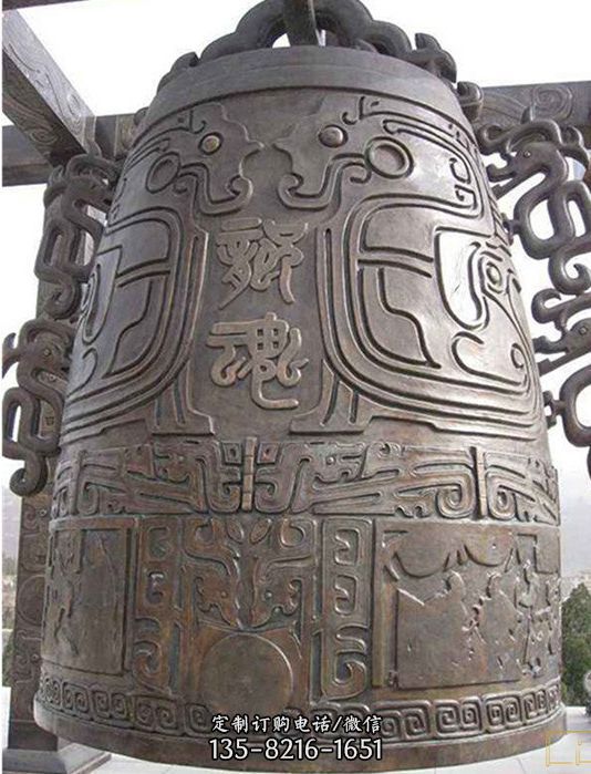 寺廟祭祀擺放純銅鑄造祈福鐘雕塑（4）