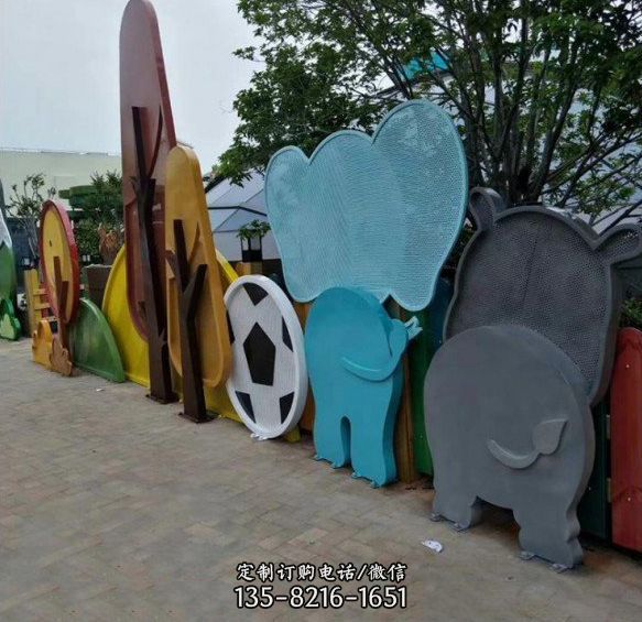 幼兒園不銹鋼卡通動物雕塑擺件（3）