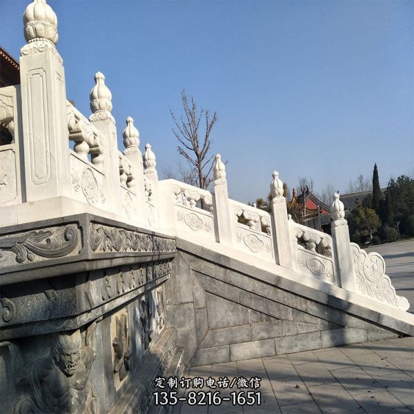 公園護城河漢白玉雕刻石欄桿雕塑（6）