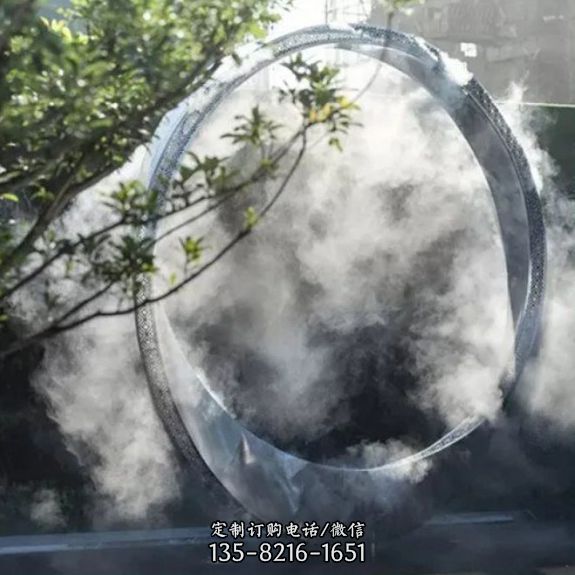 城市園林不銹鋼創意圓環水景雕塑 （3）