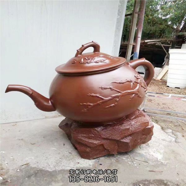玻璃鋼紫砂壺雕塑 茶文化定做（5）