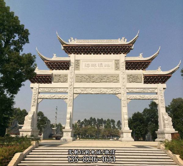 景區戶外大型石雕景觀擺件大型牌坊雕塑（4）