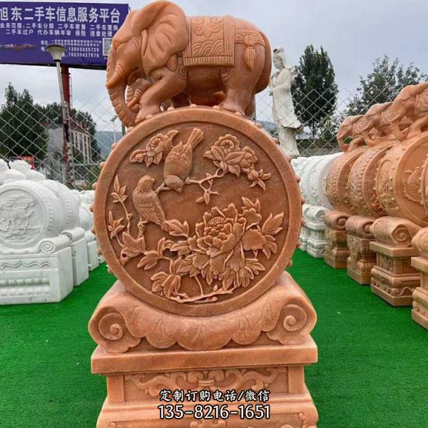 庭院別墅石雕柱墩 蓮花瑞獸石雕石凳石桌（2）